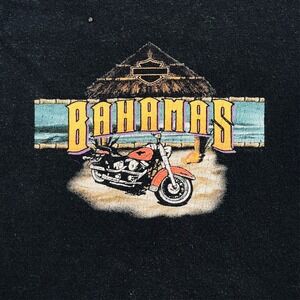 Vtg 2001 Freeport Bahamas Harley Davidson T- Shirt Mens Sz 2XL Black Biker Wear
